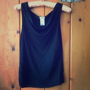 Black cowl neck top